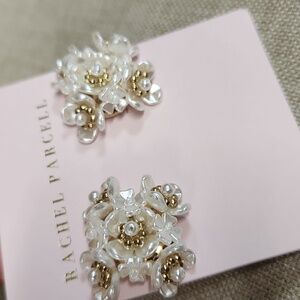 Rachel Parcell Floral Pearl Earrings